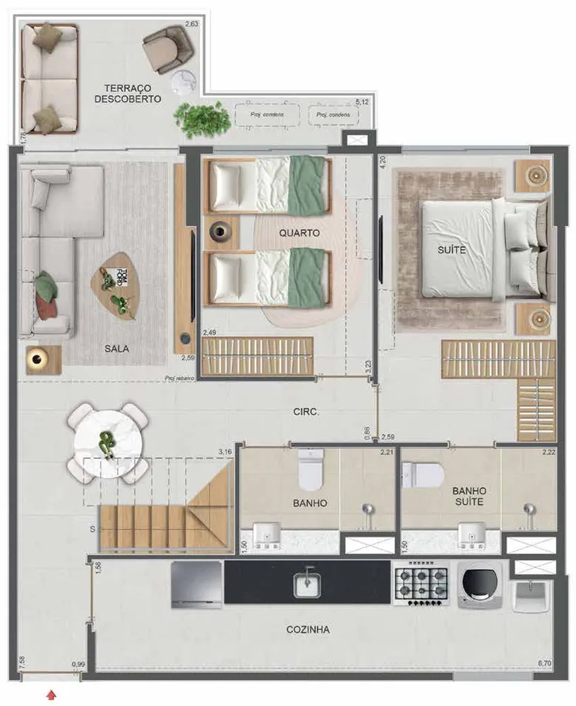 Cobertura, 1 quarto, 70 m² - Foto 73