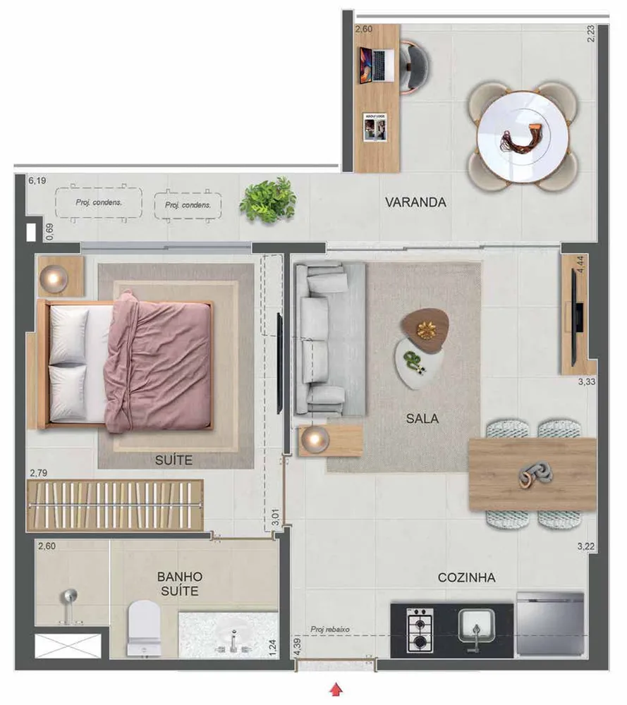 Cobertura, 1 quarto, 70 m² - Foto 3