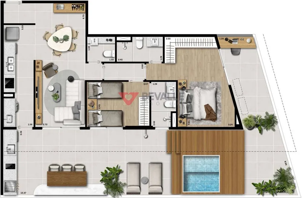 Cobertura, 3 quartos, 221 m² - Foto 9