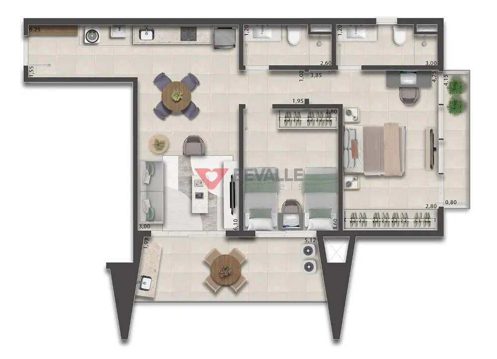 Apartamento, 1 quarto, 66 m² - Foto 49