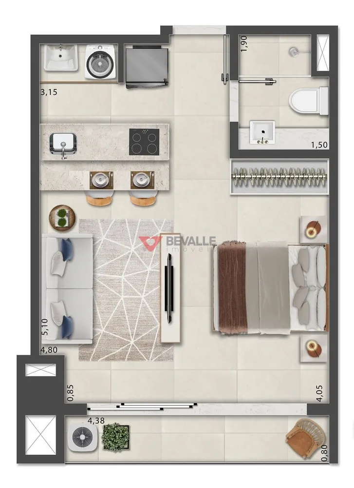 Apartamento, 1 quarto, 66 m² - Foto 15