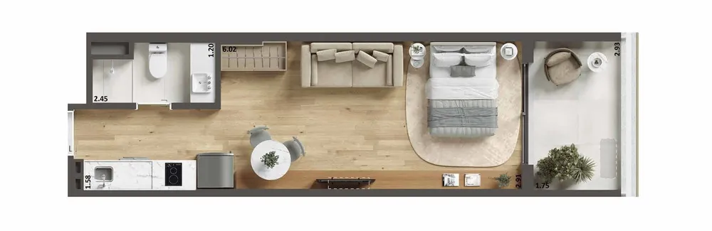Apartamento, 1 quarto, 38 m² - Foto 1