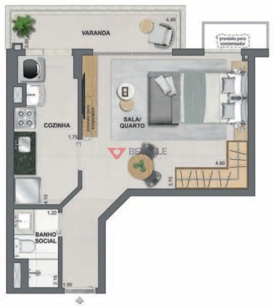 Apartamento, 1 quarto, 37 m² - Foto 6