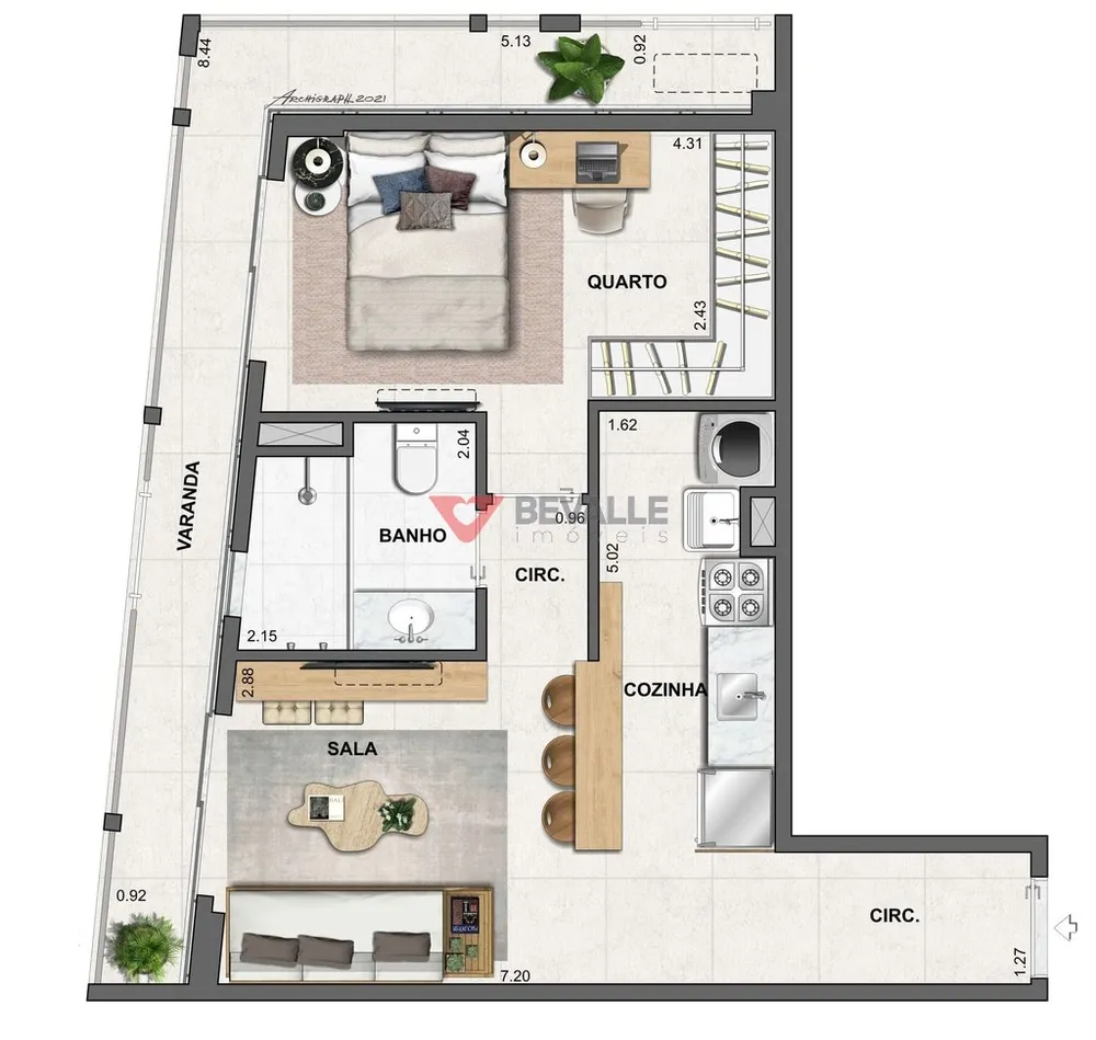 Cobertura, 2 quartos, 104 m² - Foto 10