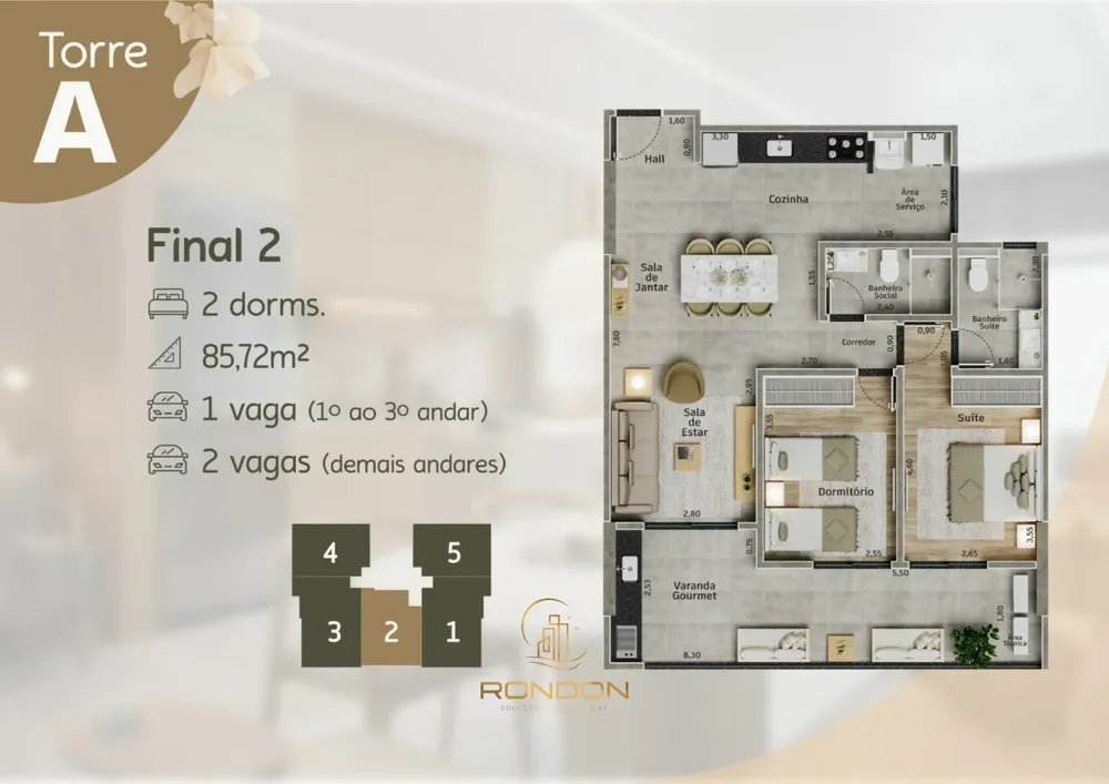 Apartamento, 2 quartos, 85 m² - Foto 2