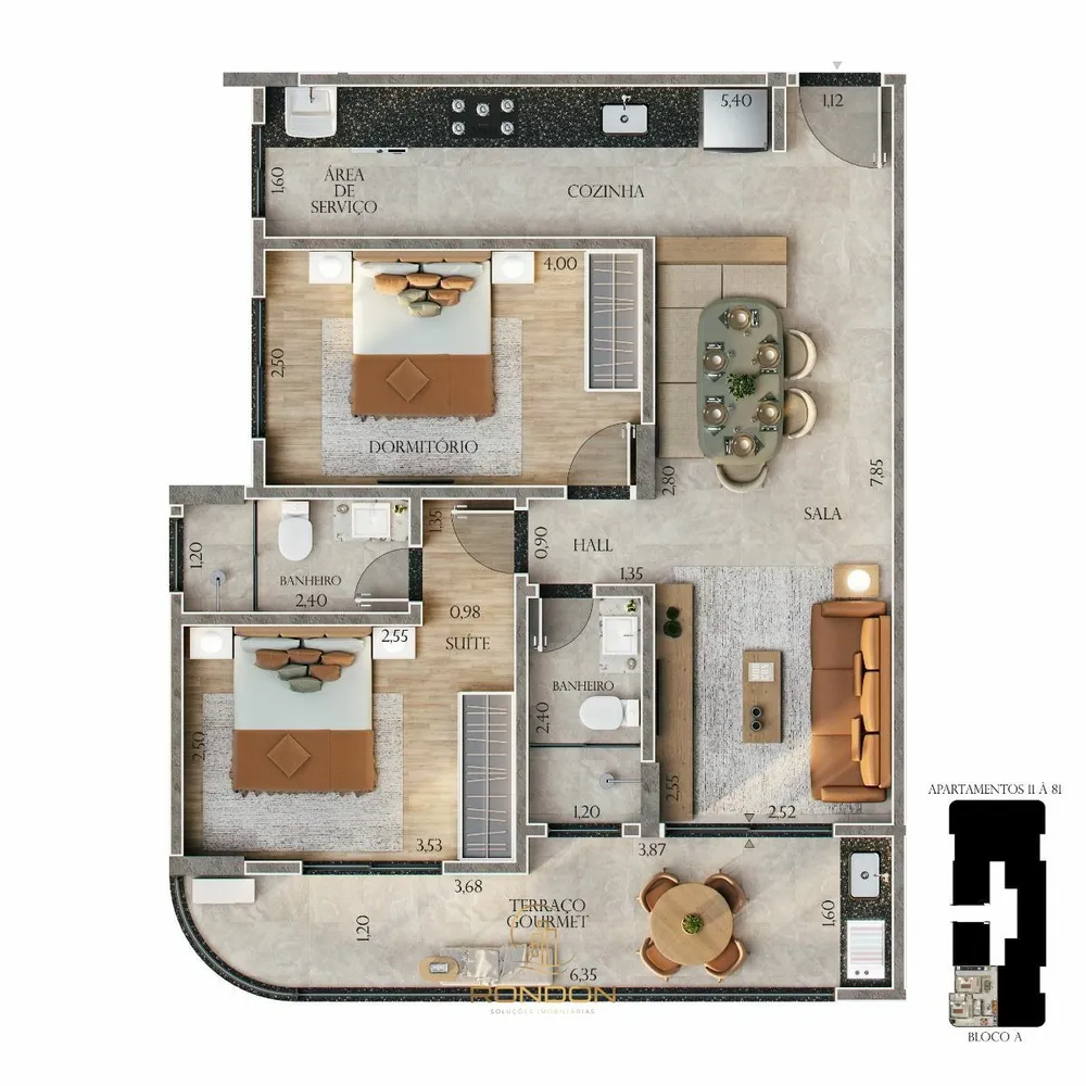 Apartamento, 2 quartos, 72 m² - Foto 2