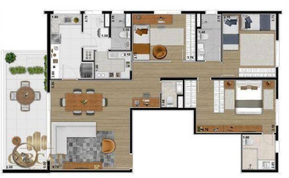 Apartamento, 3 quartos, 132 m² - Foto 1