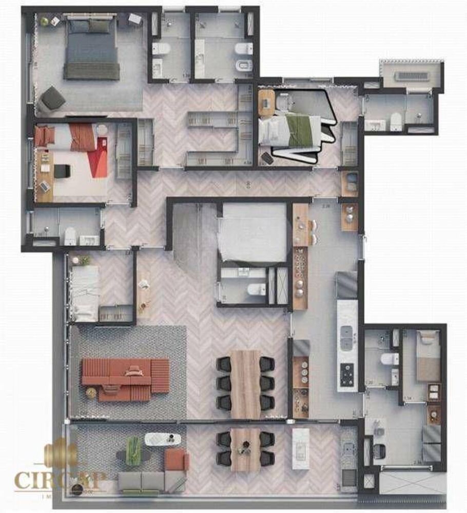 Apartamento, 3 quartos, 210 m² - Foto 1