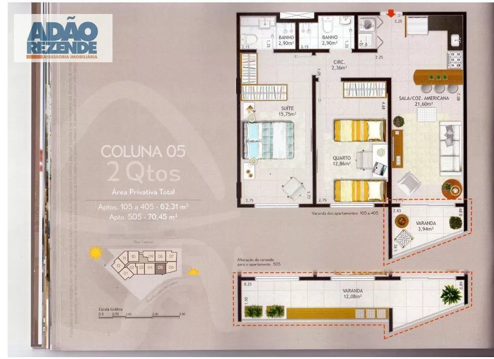 Apartamento, 2 quartos, 63 m² - Foto 3