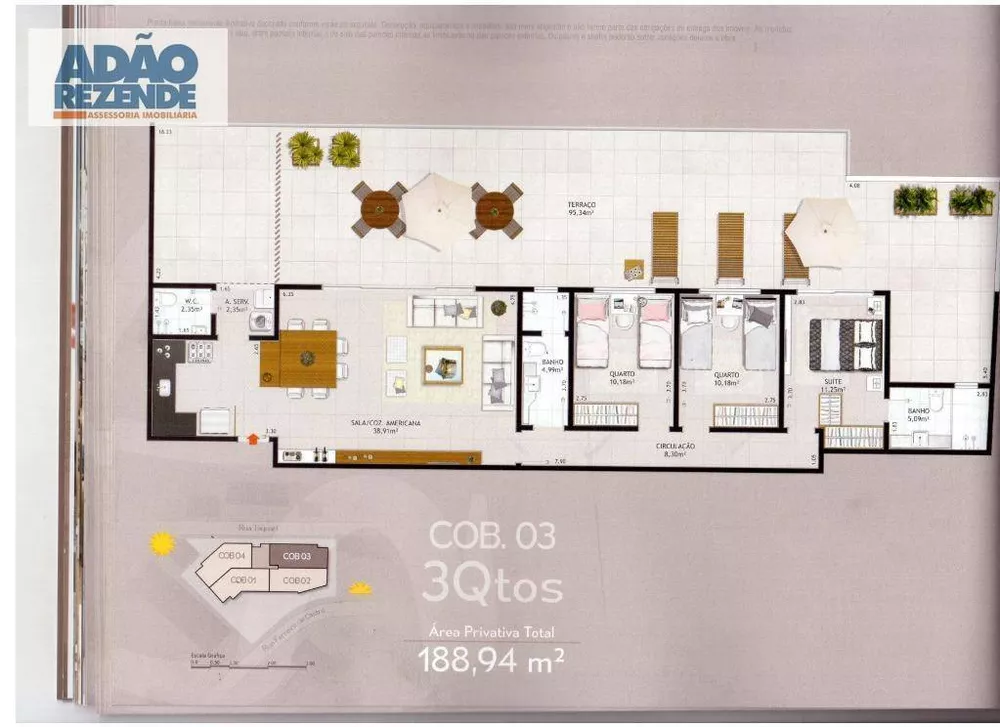 Cobertura, 3 quartos, 188 m² - Foto 6