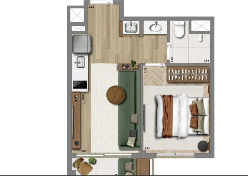 Apartamento, 1 quarto, 31 m² - Foto 3