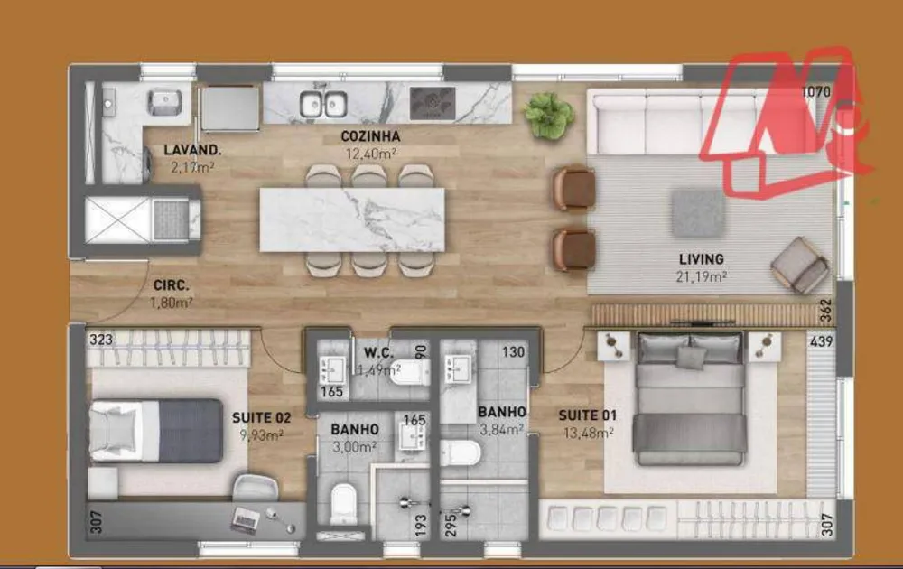 Apartamento, 2 quartos, 81 m² - Foto 2