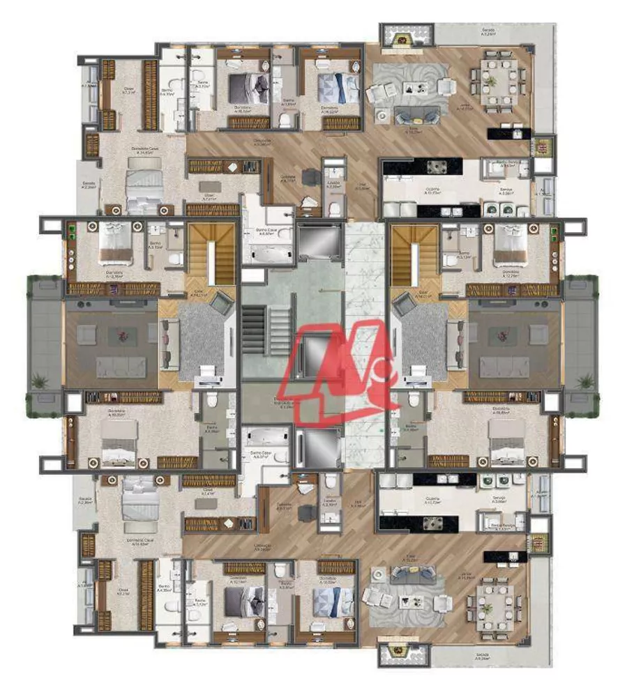 Apartamento, 3 quartos, 198 m² - Foto 2