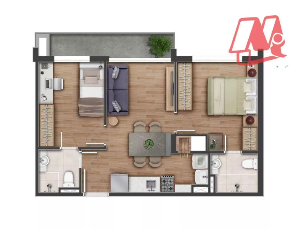 Apartamento, 2 quartos, 61 m² - Foto 7