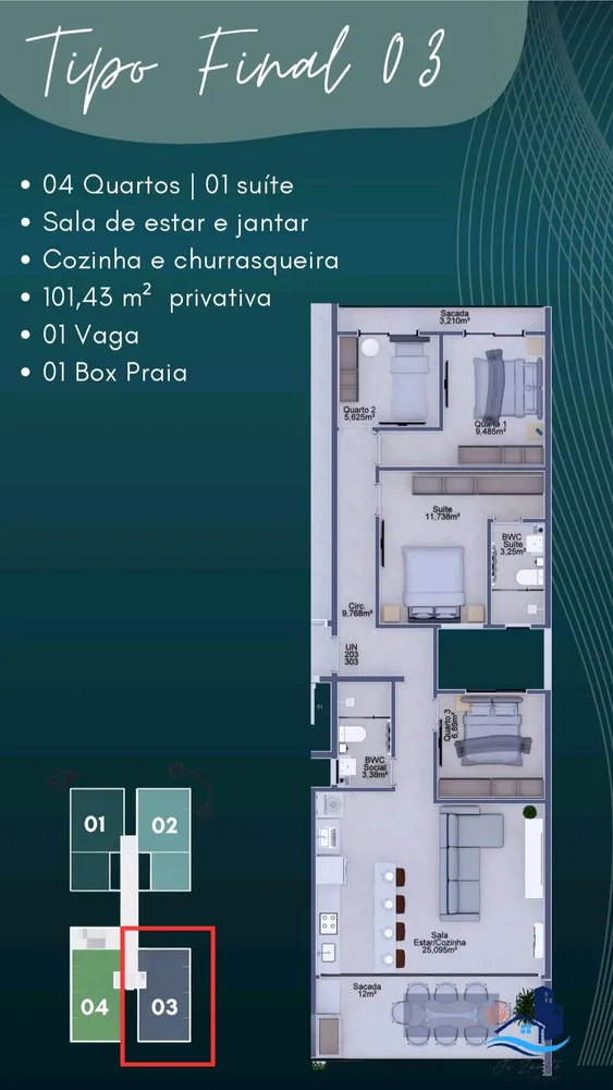 Apartamento, 4 quartos, 116 m² - Foto 2