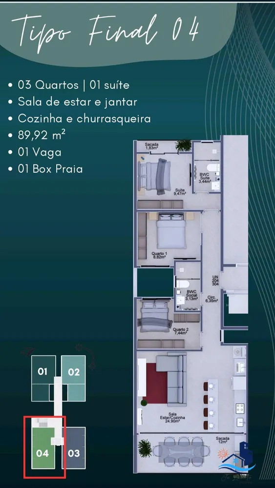 Apartamento, 4 quartos, 116 m² - Foto 1