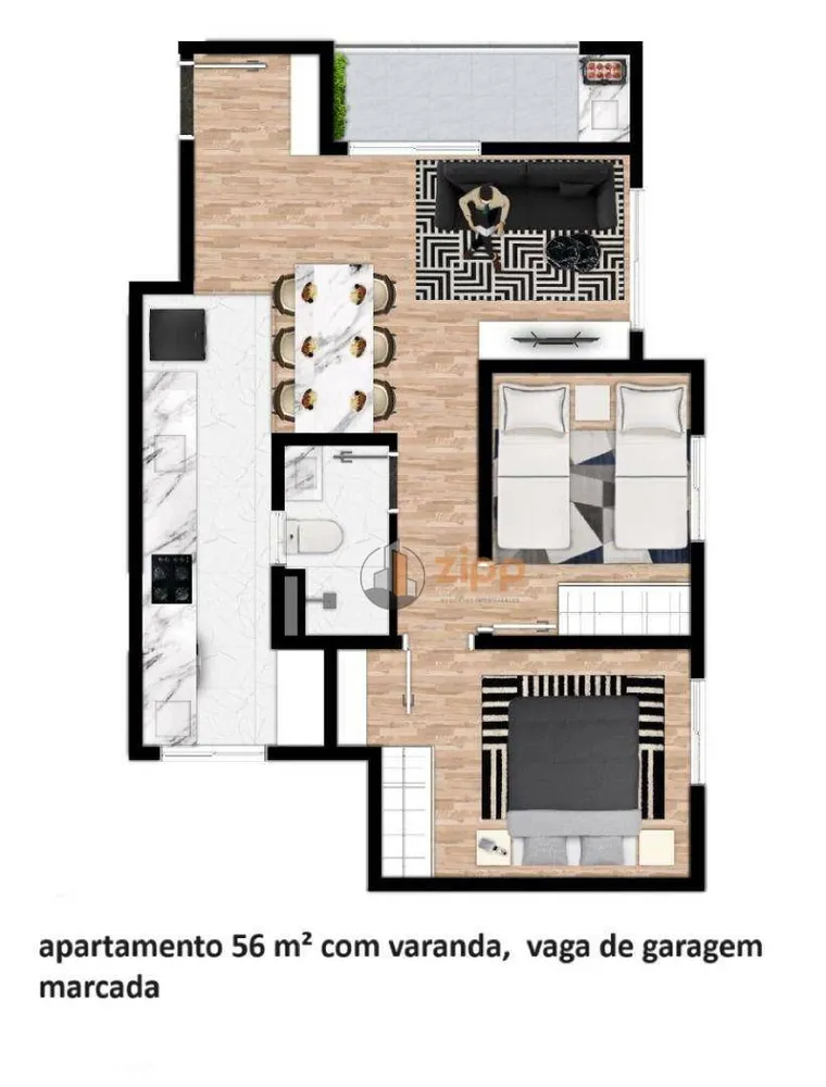 Apartamento, 2 quartos, 37 m² - Foto 1