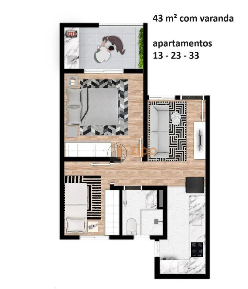 Apartamento, 2 quartos, 37 m² - Foto 2