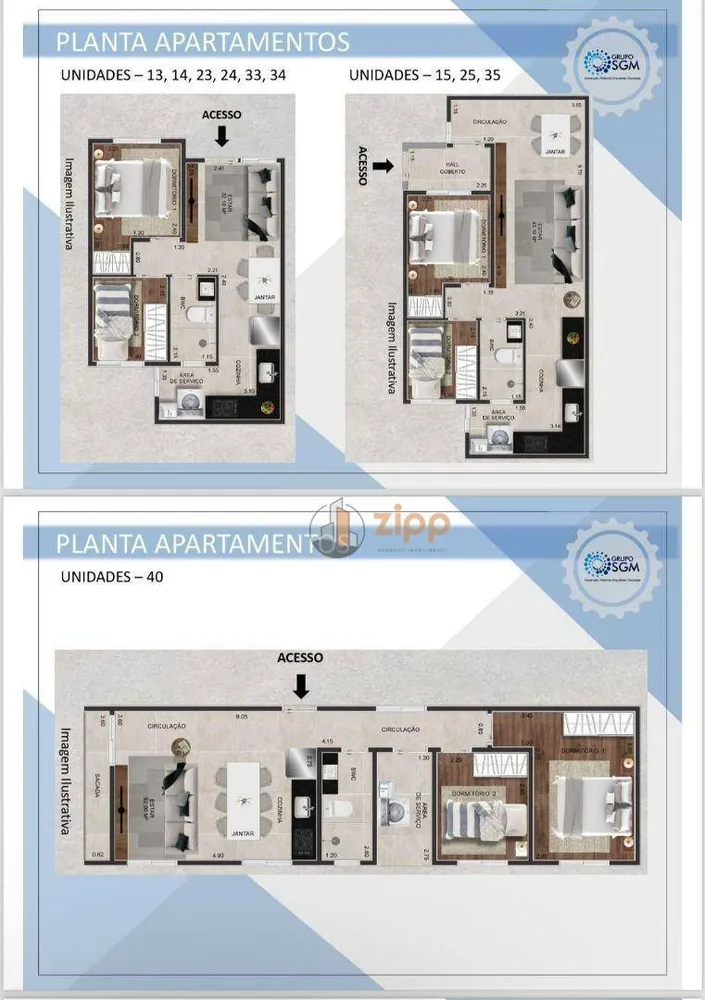 Apartamento, 2 quartos, 34 m² - Foto 3