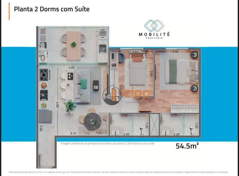 Apartamento, 2 quartos, 43 m² - Foto 8