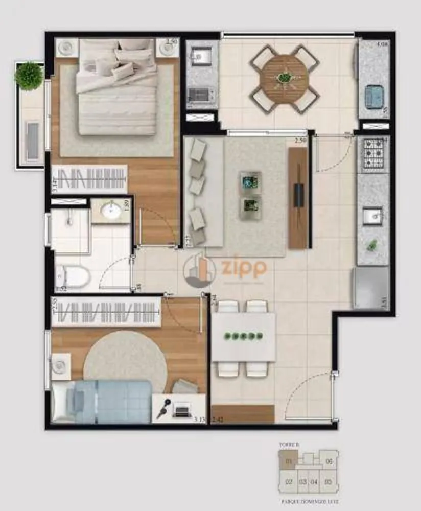 Apartamento, 2 quartos, 67 m² - Foto 2
