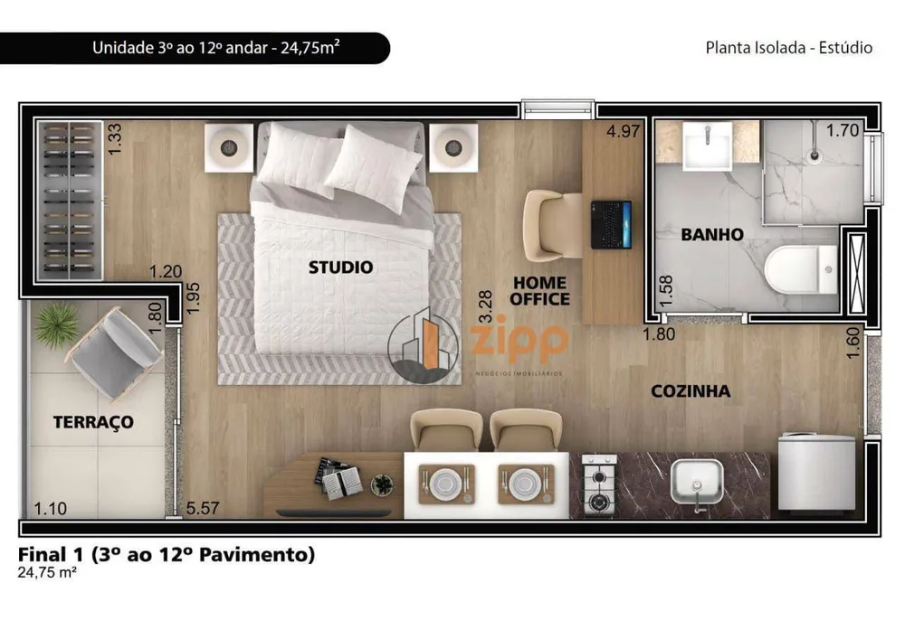 Kitnet-Studio, 24 m² - Foto 10