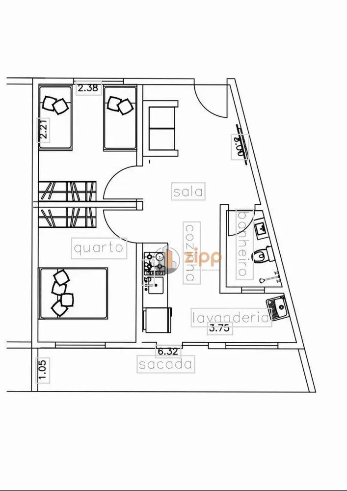 Apartamento, 2 quartos, 42 m² - Foto 6