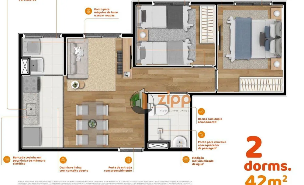 Apartamento, 2 quartos, 42 m² - Foto 6