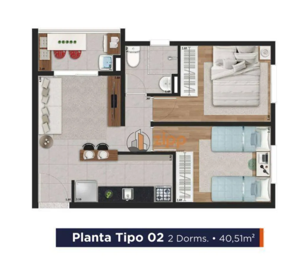 Apartamento, 1 quarto, 33 m² - Foto 12