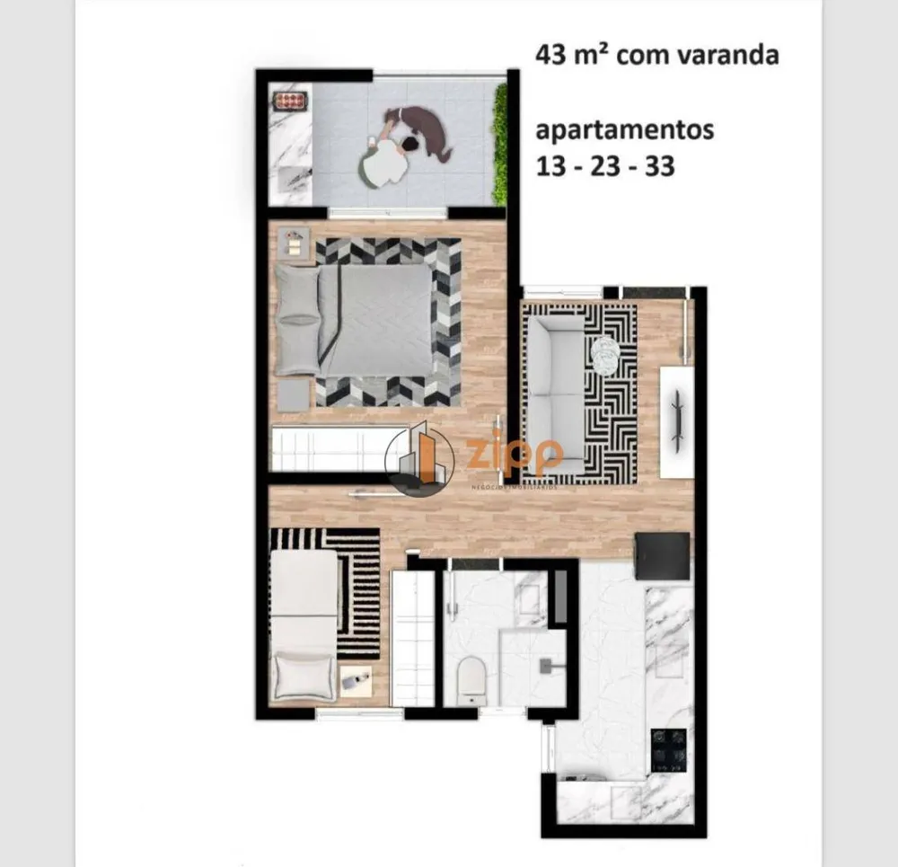 Apartamento, 2 quartos, 43 m² - Foto 1