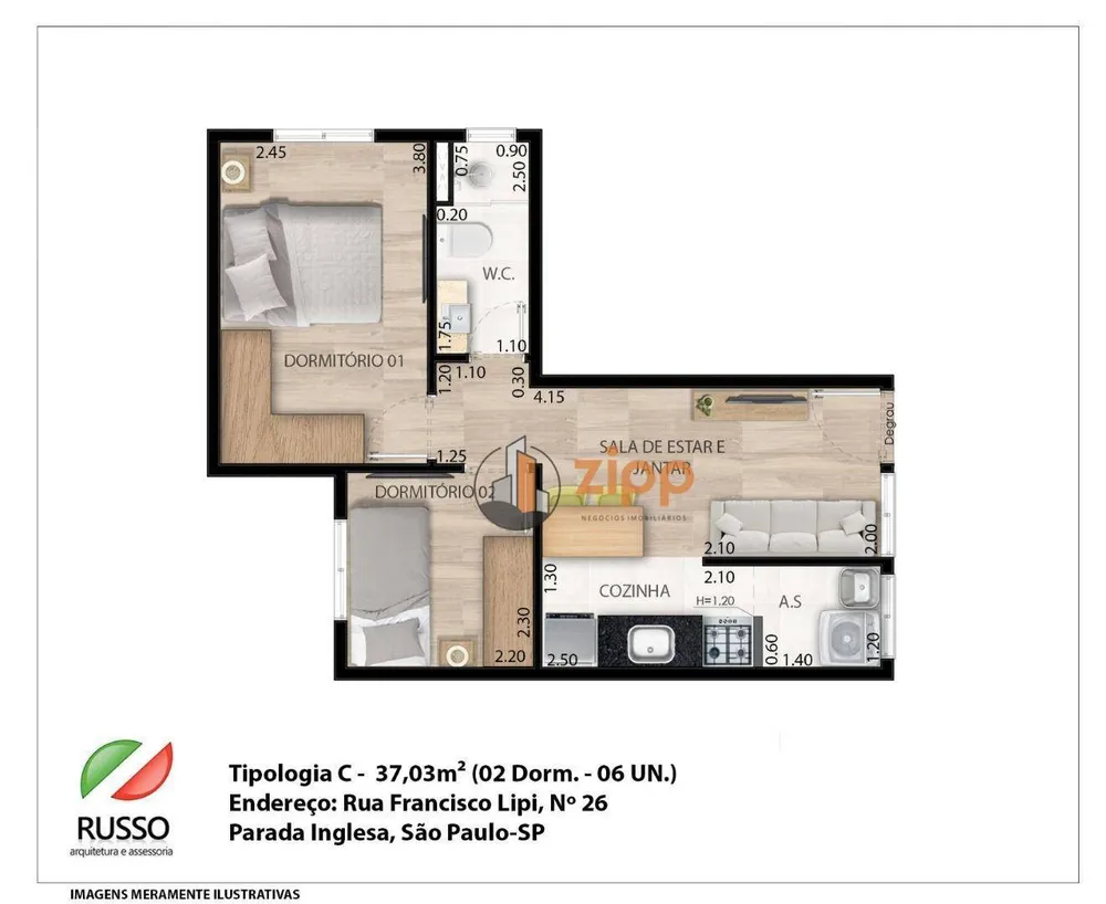 Apartamento, 1 quarto, 29 m² - Foto 3