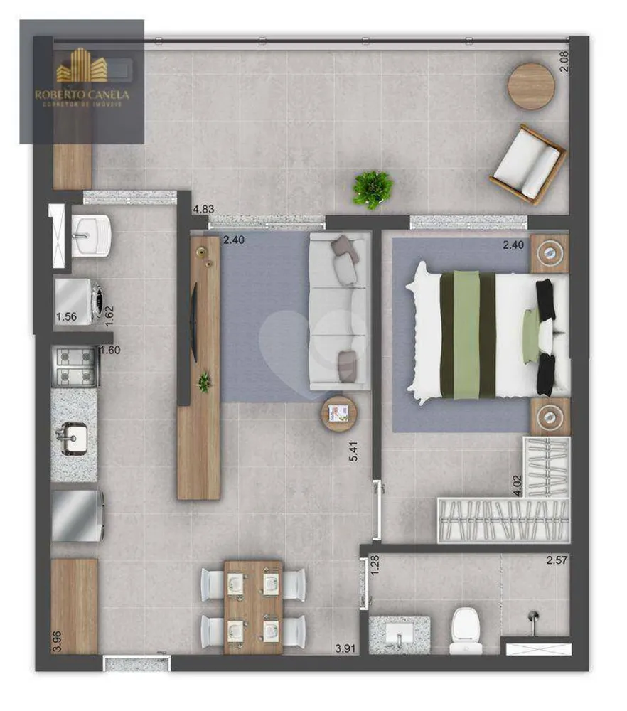 Apartamento, 1 quarto, 55 m² - Foto 1