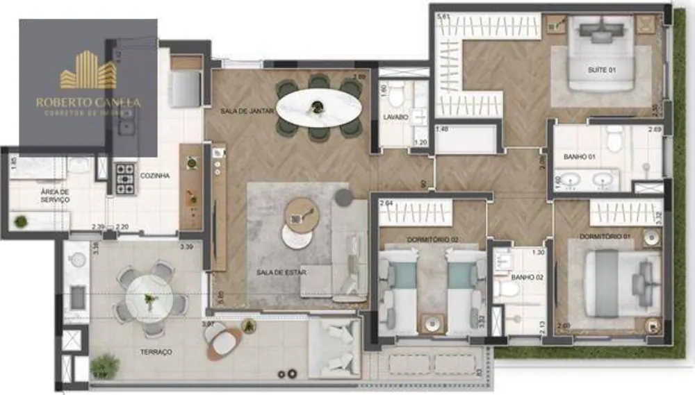 Apartamento, 3 quartos, 125 m² - Foto 1