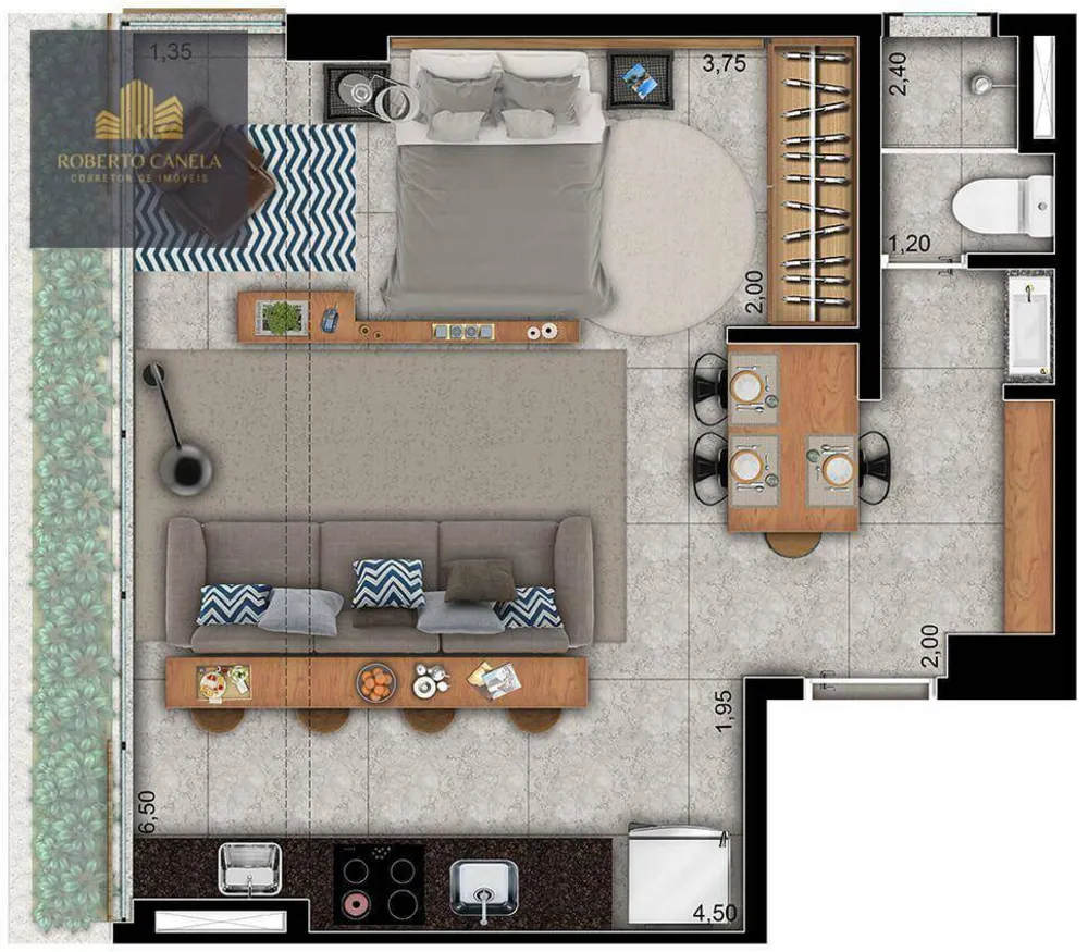 Apartamento, 1 quarto, 46 m² - Foto 4