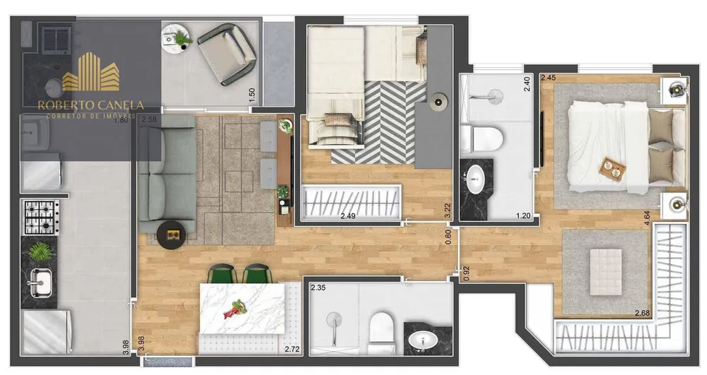Apartamento, 2 quartos, 59 m² - Foto 1