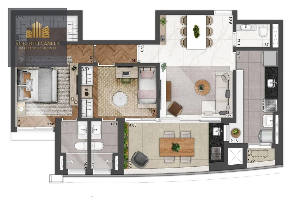 Apartamento, 3 quartos, 95 m² - Foto 3