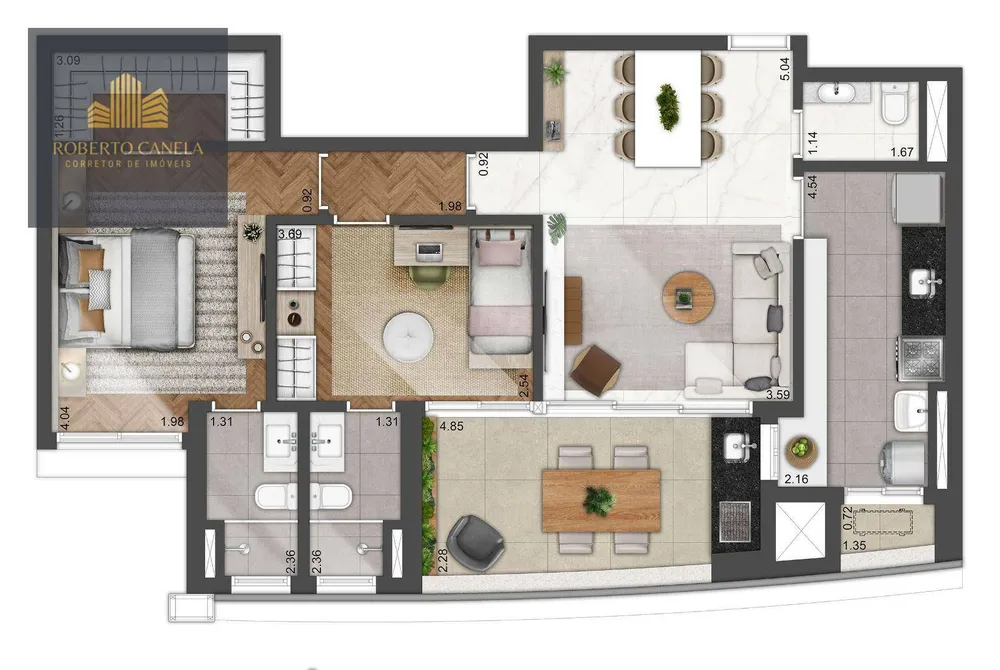 Apartamento, 3 quartos, 95 m² - Foto 3