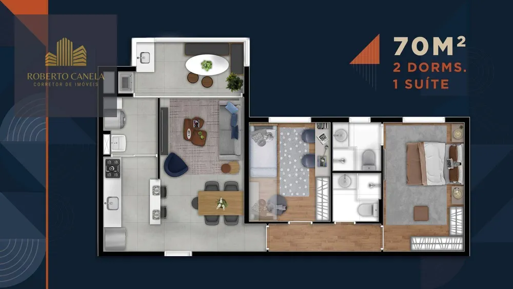 Apartamento, 2 quartos, 70 m² - Foto 2
