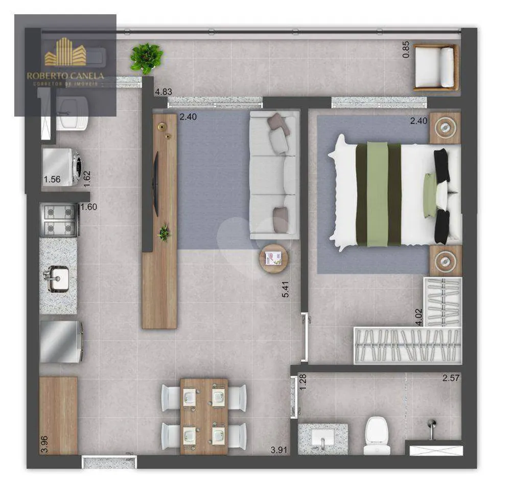 Apartamento, 1 quarto, 46 m² - Foto 2