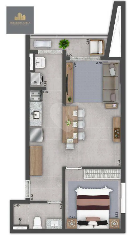 Apartamento, 1 quarto, 46 m² - Foto 1
