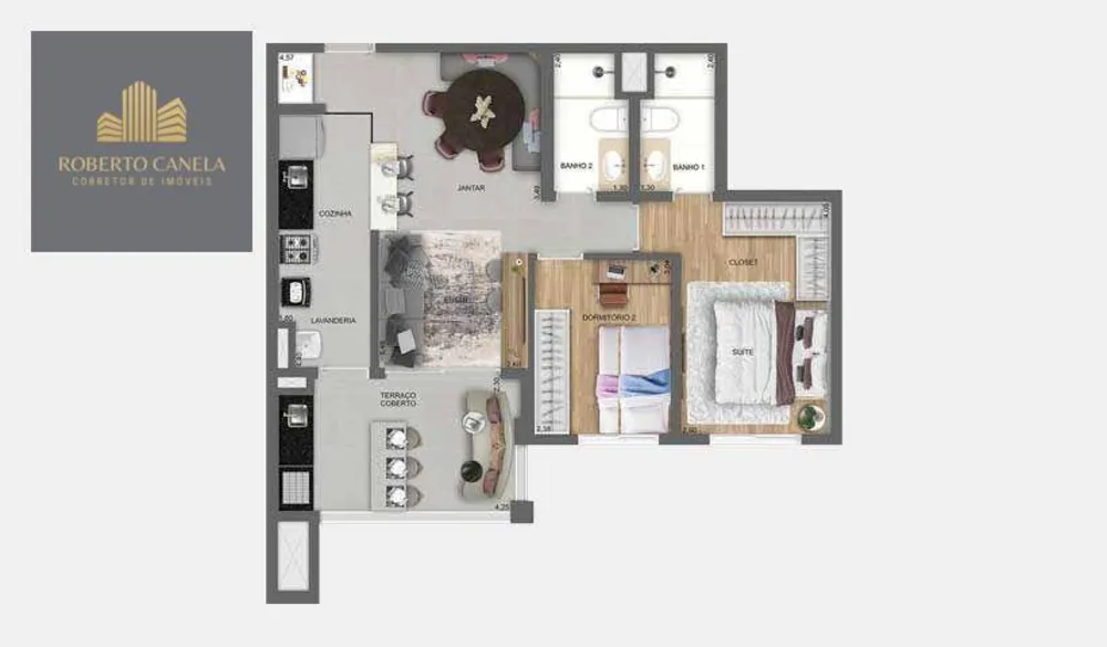 Apartamento, 2 quartos, 69 m² - Foto 4
