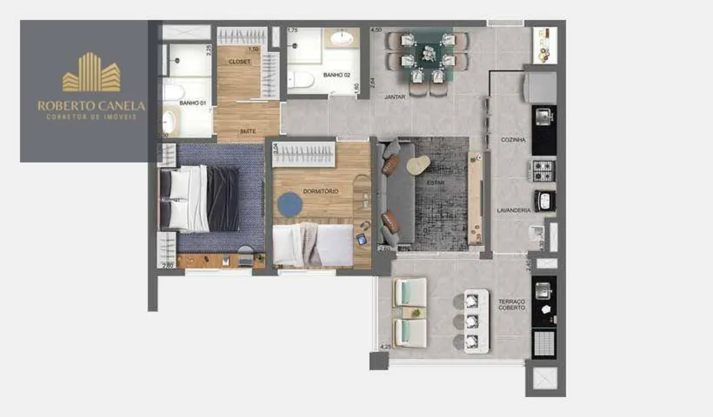Apartamento, 2 quartos, 69 m² - Foto 3