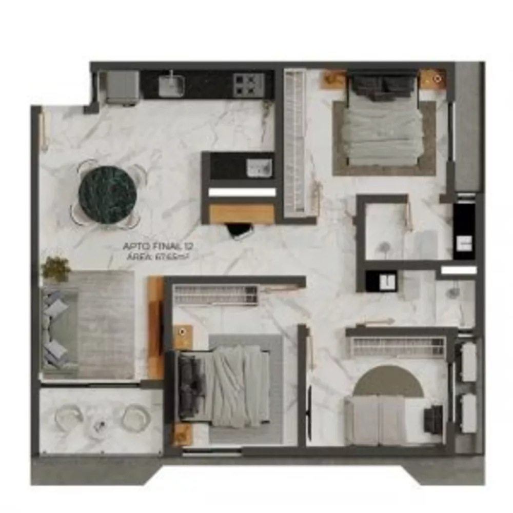 Apartamento, 2 quartos, 53 m² - Foto 2
