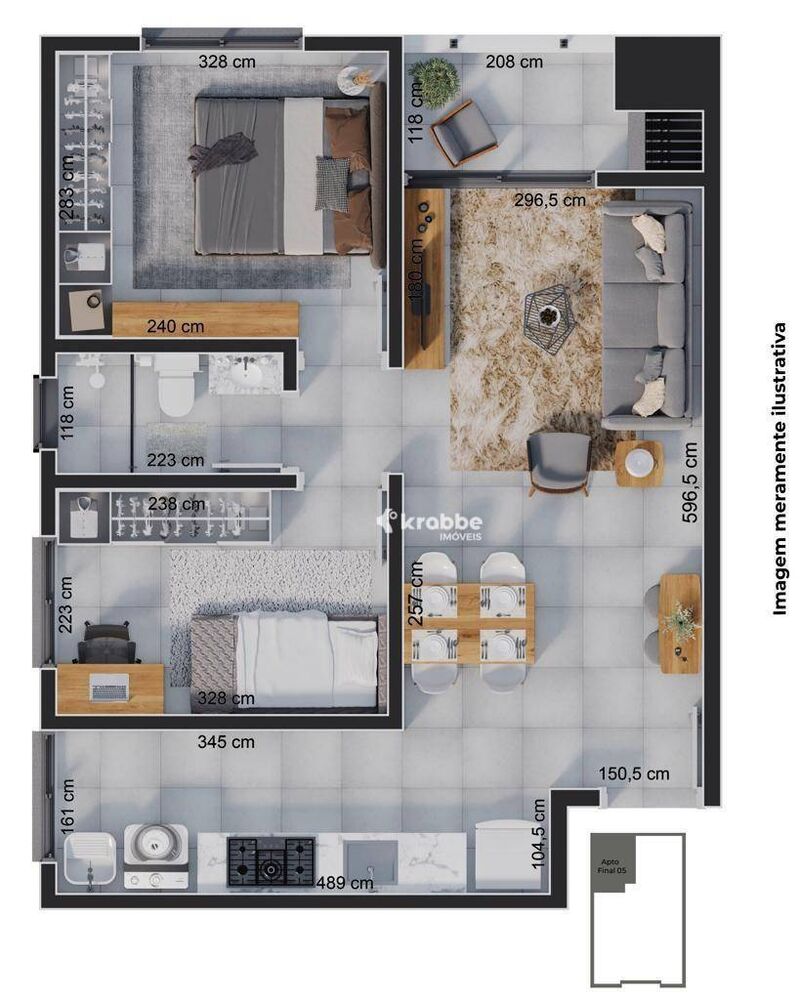 Apartamento à venda com 2 quartos, 57m² - Foto 5