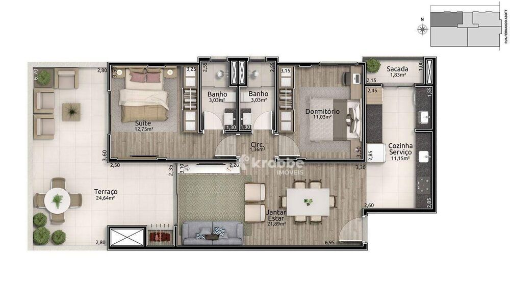 Apartamento, 2 quartos, 90 m² - Foto 2