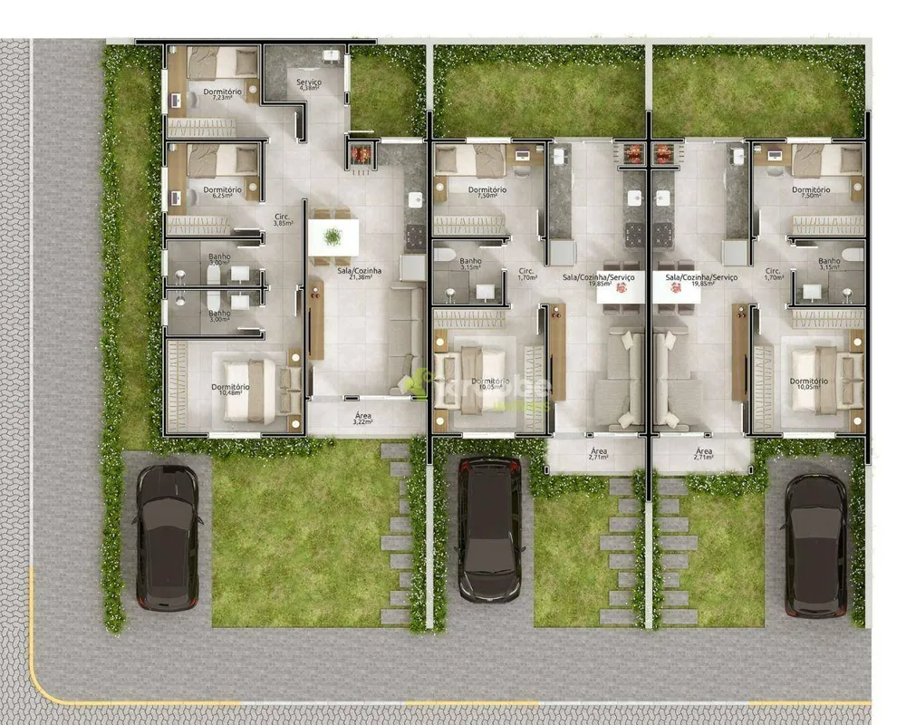 Casa, 2 quartos, 52 m² - Foto 3