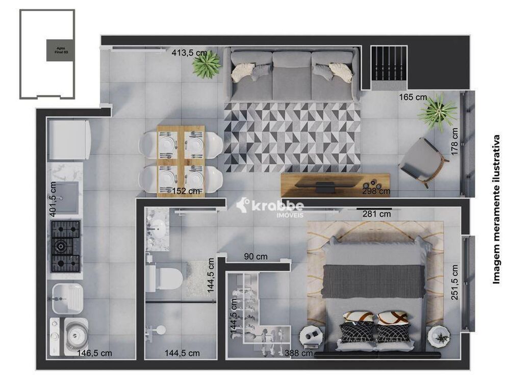 Apartamento à venda com 1 quarto, 37m² - Foto 5