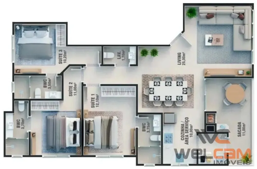 Apartamento, 3 quartos, 110 m² - Foto 3