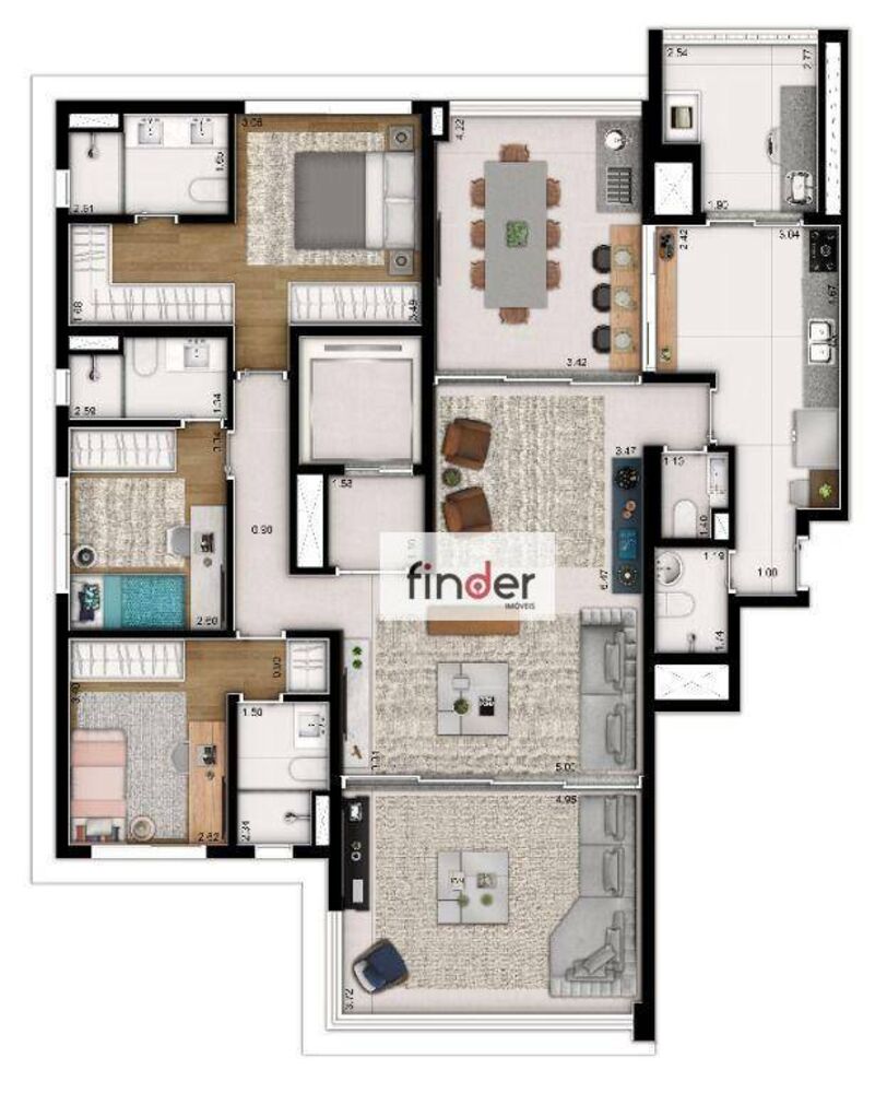 Apartamento, 3 quartos, 163 m² - Foto 1