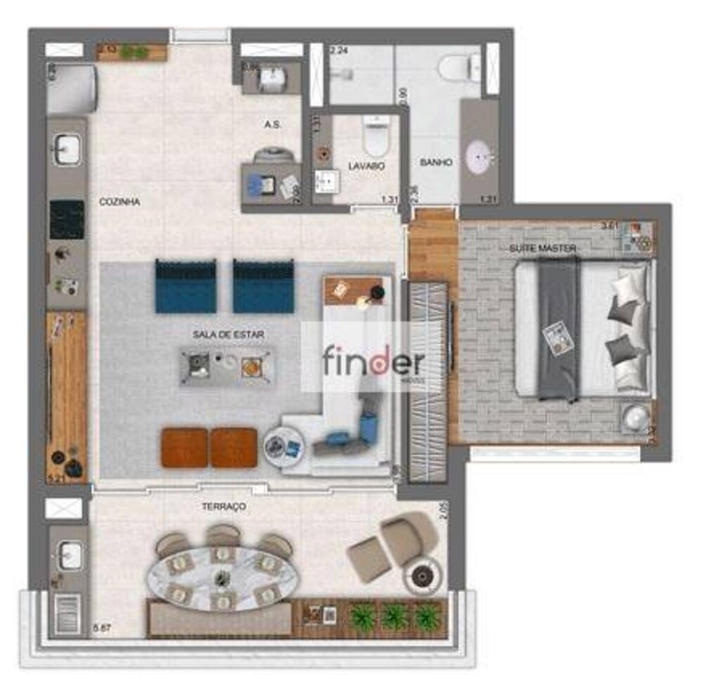 Apartamento, 1 quarto, 69 m² - Foto 16
